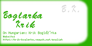 boglarka krik business card